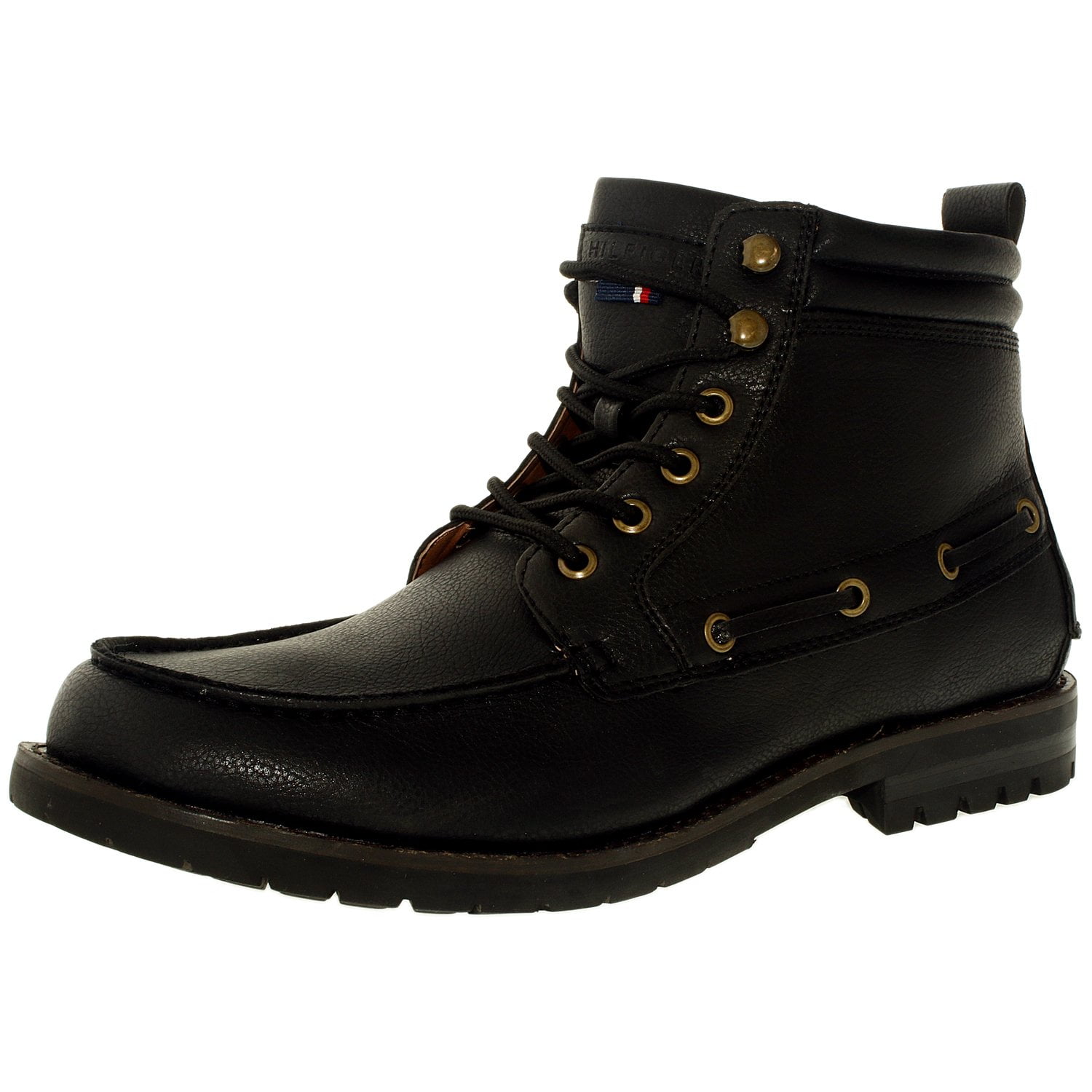 tommy hilfiger logo buckle ankle boot