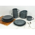thumbnail image 3 of 10 Strawberry Street Wazee Matte 16 Pc Coupe Dinnerware Set, Charcoal, 3 of 8