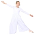 thumbnail image 2 of Danzcue Combinaison à Manches Longues pour Filles, Blanc, 6x-7, 2 of 4