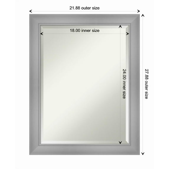Amanti Art Flair Polished Nickel Framed Wall Mirror - 19.88 x 23.88 in