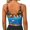 thumbnail image 3 of Vsdgher Animals On Noah's Ark2 Print Women Sleeveless Athletic Tank Top Built-in Bra Camisole Sports Vest for Yoga Running Fitness Exercise with Removable Pads, 3 of 8