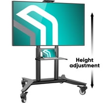 ONKRON Portable Television Stand with Shelves, Steel Black