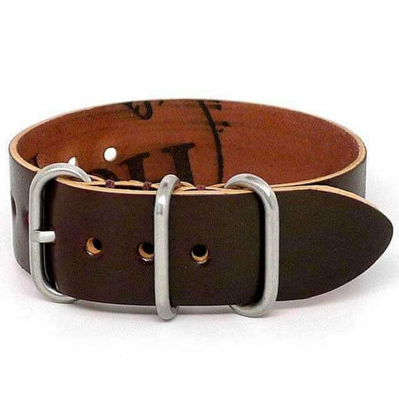 Da Luca Shell Cordovan 1 Piece Military Watch Strap - Color 8 (Matte Buckle) : 22mm