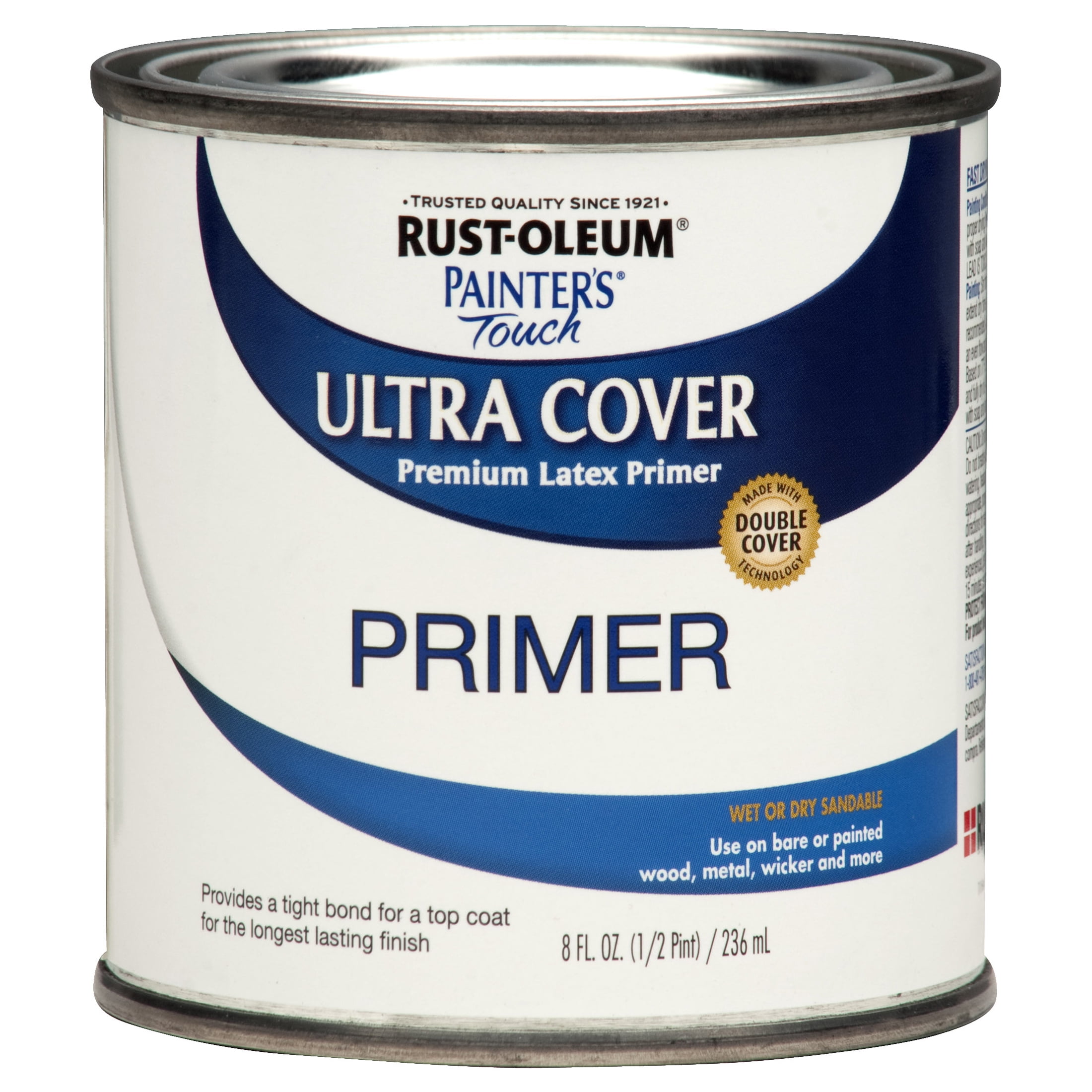 White, Rust-Oleum Painter's Touch Ultra Cover Primer Flat, Half Pint, 6 Pack