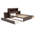 thumbnail image 6 of Full Size Platform Bed with Twin Size Trundle and 2 Drawers,Platform Bed Frame with Pull Out Shelves,Bookcase Headboard and Charging Station,Espresso, 6 of 7