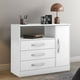 thumbnail image 3 of Cómoda Moderna Skal Living con 3 Cajones 1 Puerta Color blanco, 3 of 4