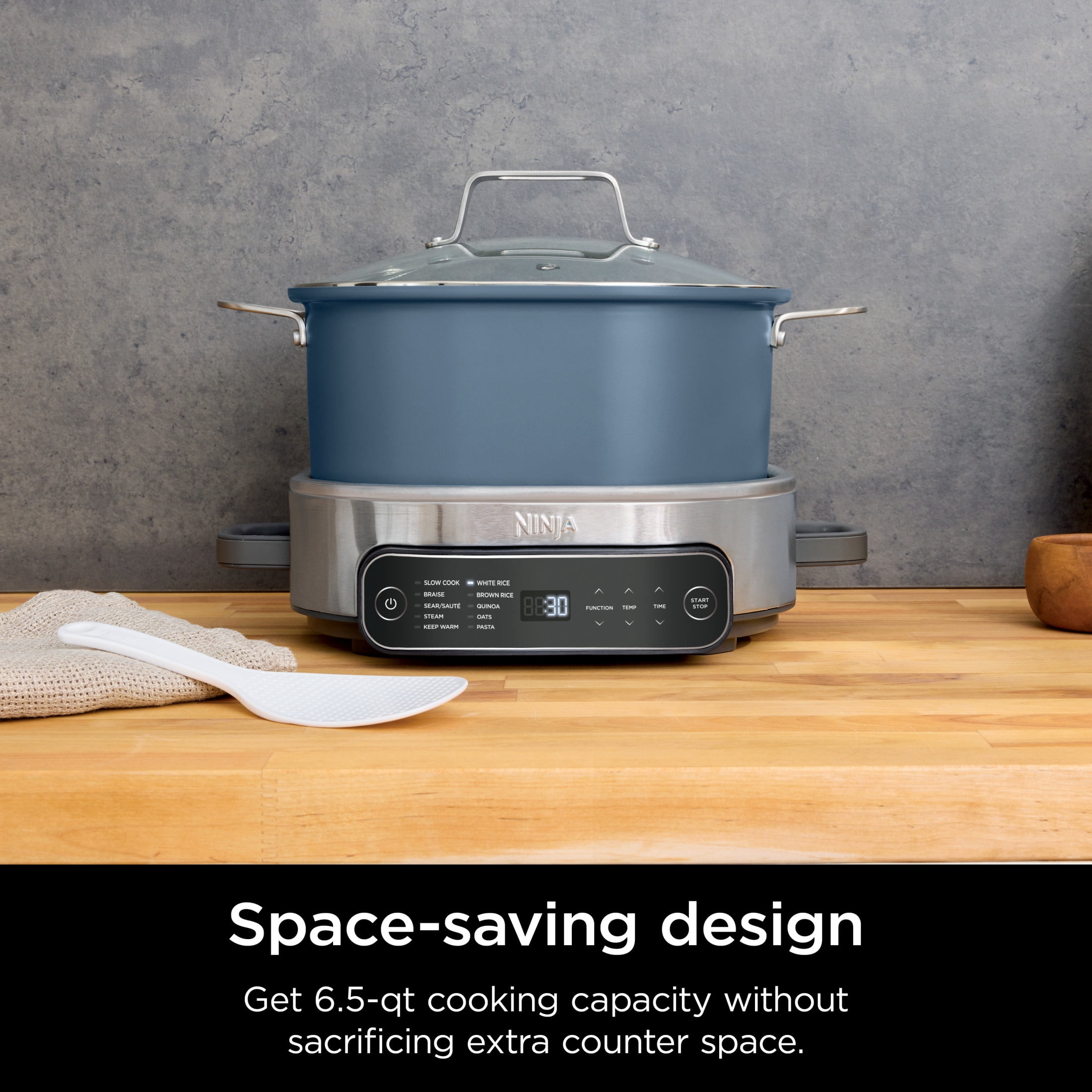 Ninja 10-in-1 Everyday PossibleCooker PRO 6.5 Qt Multi-Cooker, Slow Cook, Dutch Oven, Rice Cooker, MC1100A Blue