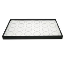 Novel Box Jewelry Display Tray Black Plastic 8.25 x 14.75 x 1 Inch   24 Gem Jars & White Foam Liner
