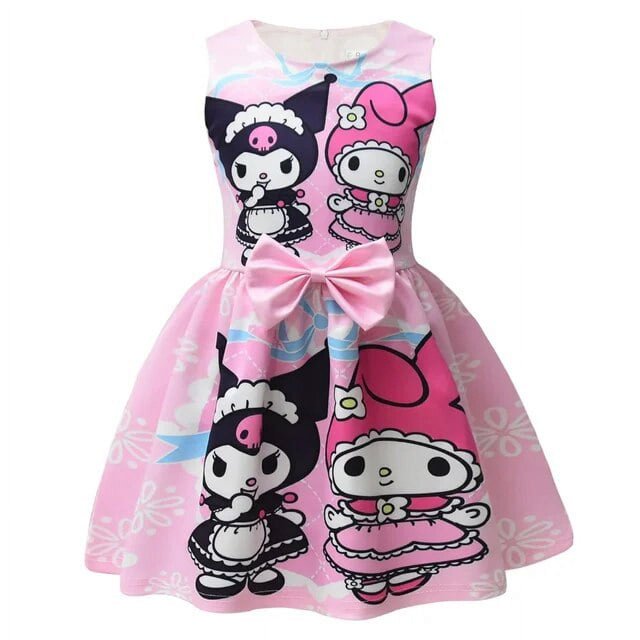 Sanrio hello kitty Filles Sans Manches kuromi Robe Princesse Enfants Vacances Fête Gilet Robe Jupe