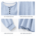 thumbnail image 3 of Tsesme Women’s Striped Sweatshirt - Round Neck Button Pullover Tops - Long Sleeve Relaxed Fits Fall Fashion Sweatshirt Tops, 3 of 9