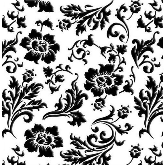 Chic Rose Wallpaper Embossed Wall Stencil SKU #3605E by Designer Stencils