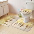 thumbnail image 2 of Abstract Gold Bath Mat 3 Piece Bathroom Rug Set, Modern Brush Luxury Strokes Artwork Non Slip Bath Rug Contour Mat and Toilet Lid Cover, Absorbent Shower Mats Soft Bath Rugs and Mats Sets, 2 of 8