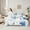 Beige Blue, variant on Manfei Magic Butterfly Animal Twin Bedding Sets 7-Piece for Girls, Rustic Flower Floral Bedding Comforter Set, Vintage Fashion Reversible Sheet Sets, Microfiber Bedroom Decor