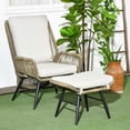 thumbnail image 2 of Outsunny Rattan Leisure Chair Set w/ Cushion, Adjustable Backrest Chair, 2 of 10