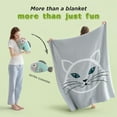 thumbnail image 2 of Cat Super Soft Knit Throw Blanket Warm Fuzzy Lightweight Travel Cozy Cute Blankets All-Season Grey Funny Blanket for Daughter Adults Students Teen Gifts Blanket ch Grey ch, 2 of 7