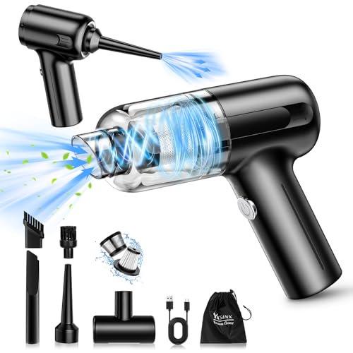 Aspiradora de mano inalámbrica para coche YKSINX, 12000 PA, alta potencia, portátil, 3 en 1, recargable, para coche, hogar, oficina y teclado.
