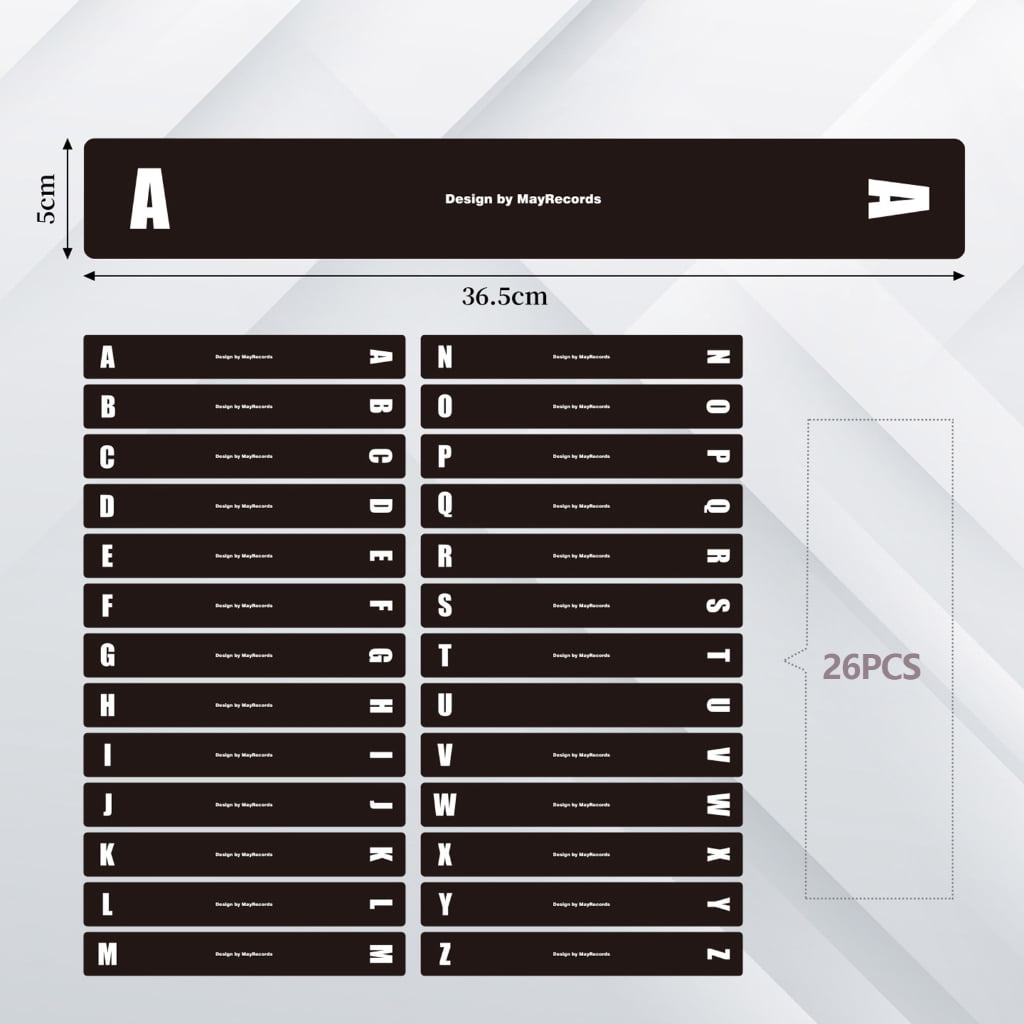 NEXAVKPR 26Pcs LPs Vinyls Record Alphabetical Index Cards For Easy Cataloging And Quickly Access PP Materials