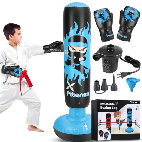 Saco de boxeo Fitense Kids inflable de 160 cm con bomba y guantes