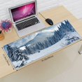 thumbnail image 3 of Winter White Snow Forest Christmas Landscape Mouse Pad XL Extended Desk Mat, Non Slip Rubber Base Stitched Edge Gaming Pc Desktop Large Mice Pad,31.5 x 11.8 Inch, 3 of 6