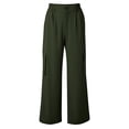thumbnail image 3 of AherBiu Juniors Cargo Pants for Women Elastic Waisted Straight Leg Hiking Casual Loose Fitted Work Cargos with Multi Pockets(XX-Large,Army Green), 3 of 6