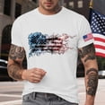thumbnail image 2 of UngA USA 250th Anniversary T Shirt, Mens American Flag Shirt 4th of July T-Shirt USA Flag 1776 Patriotic Graphic Tee Short Sleeve Memorial Day Tops (White,M), 2 of 7