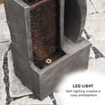 thumbnail image 2 of 39.37''H Modern Water Garden Fountain Outdoor 2 Tiered Cascading Indoor Waterfall Fountains S-Shape Flooring Standing Water Feature with LED Lights for Deck Backyard Porch Home Decor, 2 of 6