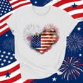 thumbnail image 4 of Zynoxe Womens T Shirts Independence Day Patriotic Short Sleeve Graphic Tees Casual Round Neck Going Out Summer Tops Tee (#02 White,XL), 4 of 7