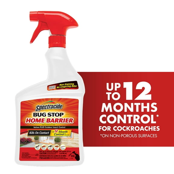 Spectracide Bug Stop Home Barrier, Ready-To-Use Indoor Plus Outdoor Insect Control, 32 Oz.