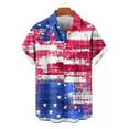 thumbnail image 4 of VBTAPA American Flag Shirt for Men Short Sleeve Button Down Patriotic Shirts 4th of July Casual Hawaiian Shirt Summer Casual Beach Vacation Tops on Sale Multicolor L, 4 of 7
