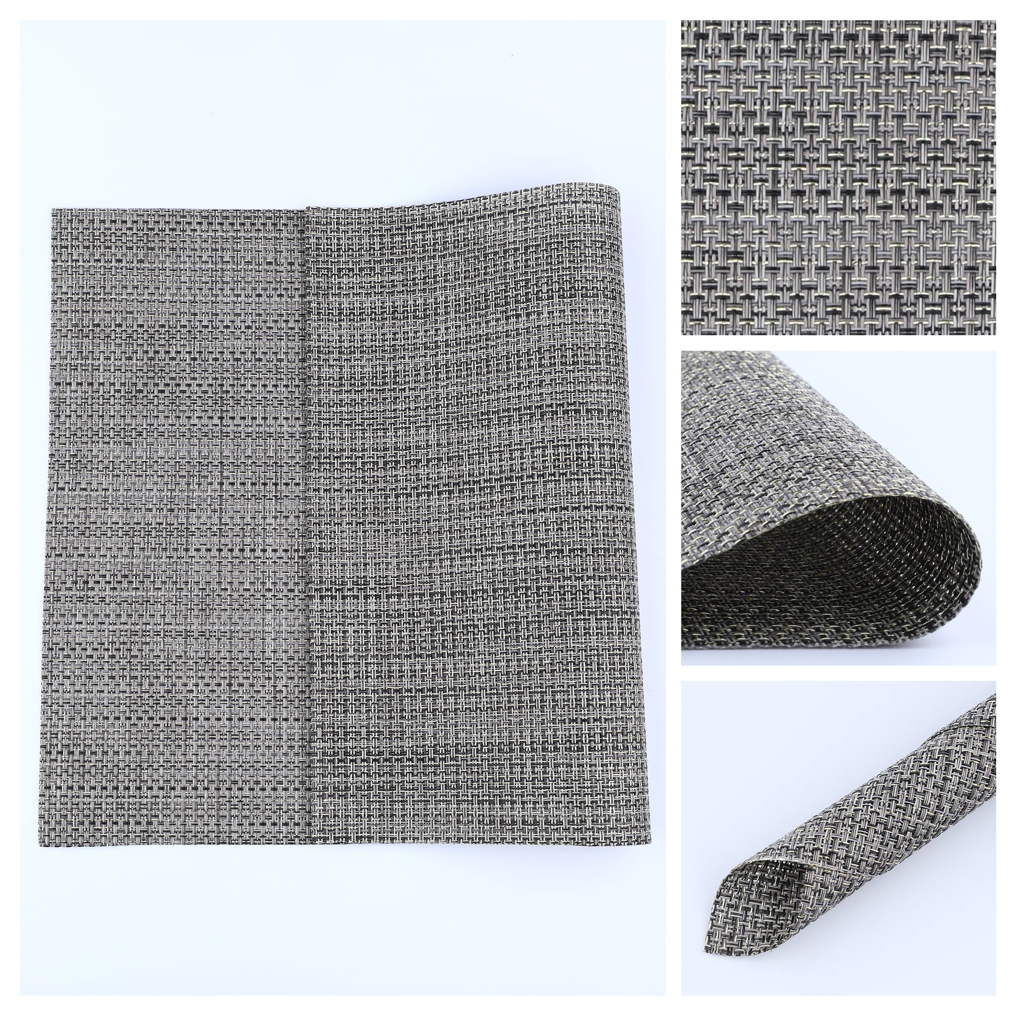 Unique Bargains Set of 6 Polyvinyl Chloride Solid Placemats Brown 18*12in