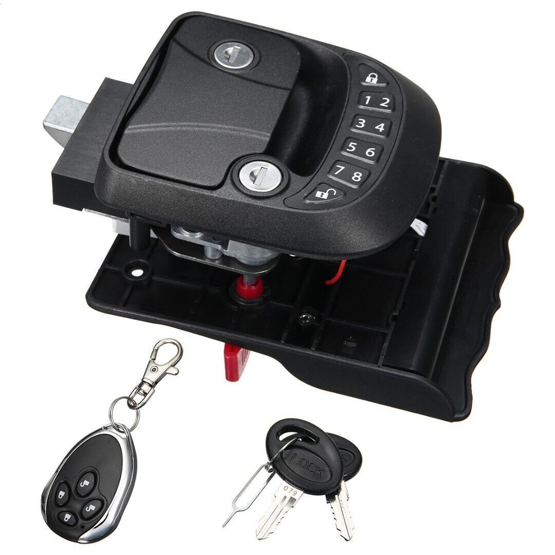 RV Keyless Entry Door Lock Latch Handle Knob Deadbolt w/ Remote Camper