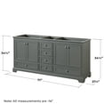 thumbnail image 4 of Wyndham Collection Wcs202072dcxsxxmxx Deborah 71" Double Free Standing Wood Vanity Cabinet, 4 of 7