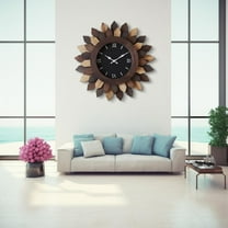 24" Modern Wall Clock with 3D Roman Numerals, Sunburst Design, Battery Powered
