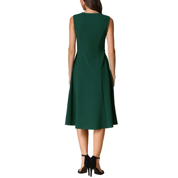 slim fit dress slacks MADISON TWIST-DETAIL WORK DRESS IN TEAL GREEN main image 0