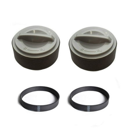 Replacement Part For Bissell Vacuum Inner Outer Circular Washable Filter 2-Pack With 2pk Flat Belts For Models 23T7, 23T74, 23T7E, 23T7F, 23T7G, 23T7W & 23T7Y // 2037593 & 1604895