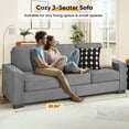 thumbnail image 4 of Lunale 83" Velvet Sofa with Cup Holders, Modern 3-Seater Couch for Living Room, Apt., Gray, 4 of 11