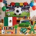 thumbnail image 2 of Set completo para fiesta de aficionados al fútbol: material de tela, gafas del equipo, matracas, pintura facial y pancartas; suministros para fiestas deportivas y celebraciones de días de partido, 2 of 5