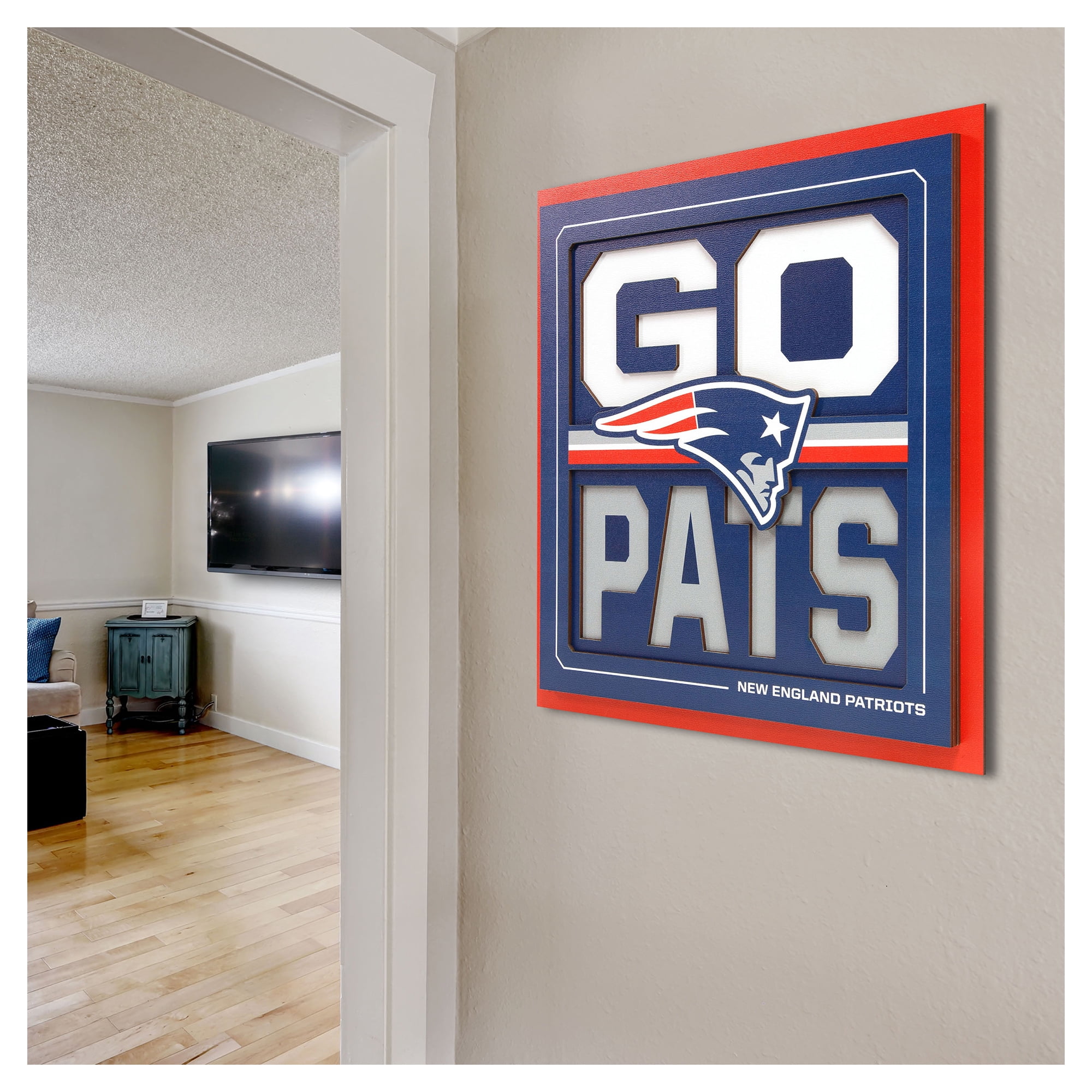 IDNA New England Patriots 12" x 12" Slogan Series 3D Wall Art
