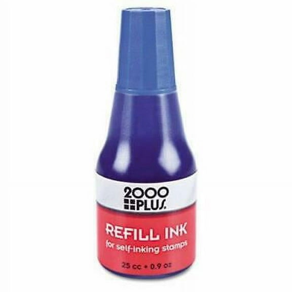 2000 Plus 2000 PLUS Self-Inking Refill Ink, Blue, .9 oz Bottle 2PK