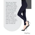 thumbnail image 7 of MeMoi Women's Zipper Ankle Jean Leggings - Womens - Female (Large/X-Large, Dark Navy), 7 of 7