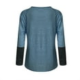 thumbnail image 4 of Ichuanyi Fall Tops for Women 2022 Women's Summer Fashion Long Sleeve O-Neck Stripe Printing Tops Blouse, 4 of 5