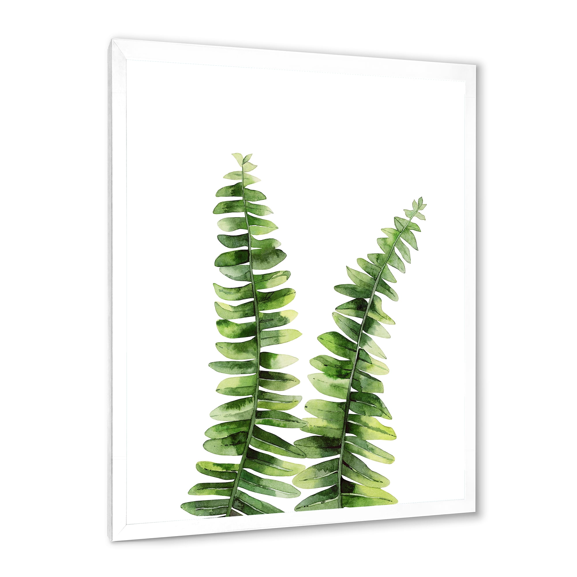 Designart 'Fern Plant Leaves Detail V' Tropical Framed Art Print