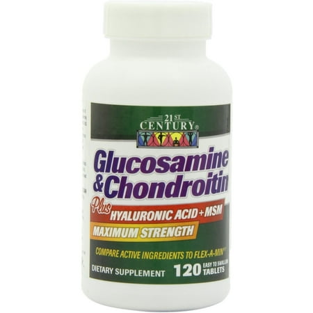 Glucosamine 21st Century et chondroïtine, l'acide hyaluronique + Msm - 120 comprimés