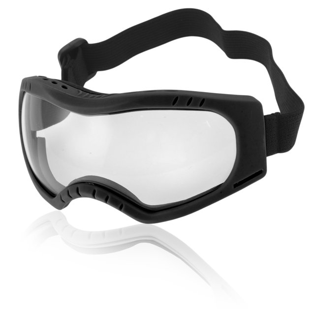 Gafas de montar para motocicleta Unique Bargains 1 Pc PC PU con lentes claros y marco negro para hombres y mujeres