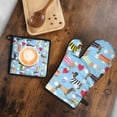 thumbnail image 5 of Colorful Funny Dachshund Kitchen Oven Mitt and Pot Holder Sets 2 Pcs for Baking, Cooking and Grilling, Heat Resistant Up To 392 °F, 5 of 7