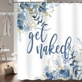 thumbnail image 4 of Get Naked Shower Curtain, Watercolor Plant Leaves Decor Waterproof Fabric Shower Curtain Set with Hooks, Blue Eucalyptus Decorative Botanical Shower Curtain 72x72 Inch, 4 of 6