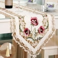 thumbnail image 2 of Toystoory Camino de Bordado Artesanía Poliéster Café Escritorio Mantel Decoraciones Mantel Decoraciones rosa 40 * 90 cm Type3 NO3, 2 of 6