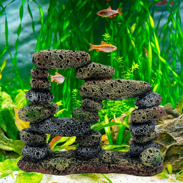 Decoración de pecera Soledad estatua de piedra acuario escondite DIY cueva de roca Estilo A