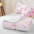 thumbnail image 4 of Erosebridal Dreamy Castle Twin Quilt Set for Girls, Kawaii Rainbow Twin Coverlet Set, 2-Piece 1 Quilt and 1 Pillowcase, 4 of 7