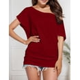 thumbnail image 5 of Zeagoo Womens Off Shoulder T-Shirts Lightweight Short Sleeves Chic Tops Casual Summer Wear, 5 of 6